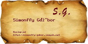Simonffy Gábor névjegykártya